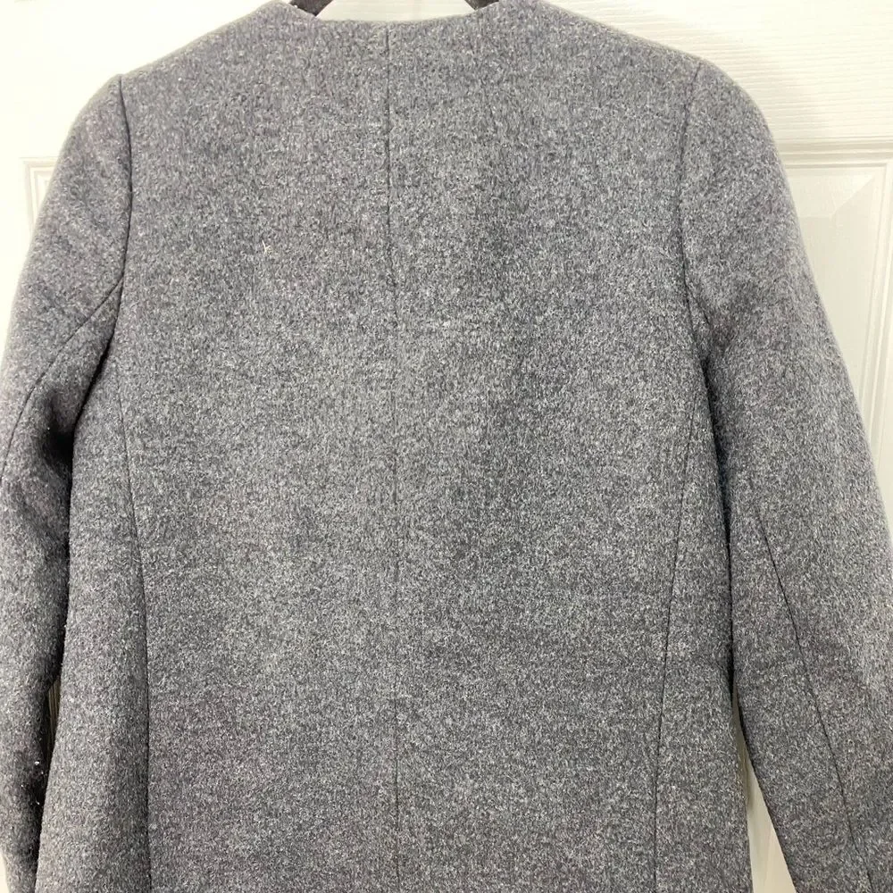 Madewell grey button front peacoat, size x small - Picture 12 of 16